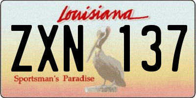 LA license plate ZXN137