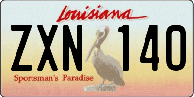 LA license plate ZXN140