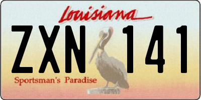 LA license plate ZXN141