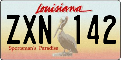 LA license plate ZXN142