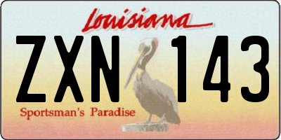 LA license plate ZXN143