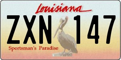 LA license plate ZXN147