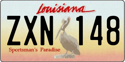 LA license plate ZXN148