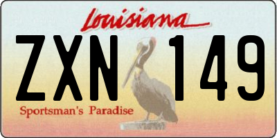 LA license plate ZXN149