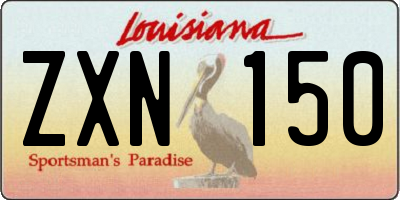 LA license plate ZXN150