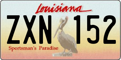 LA license plate ZXN152