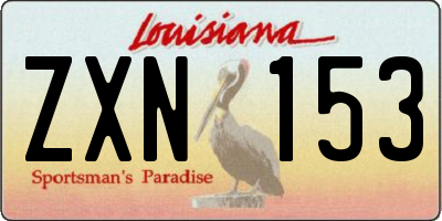 LA license plate ZXN153