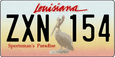 LA license plate ZXN154