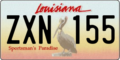 LA license plate ZXN155