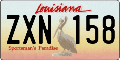 LA license plate ZXN158