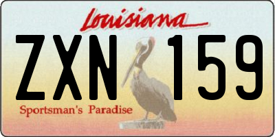 LA license plate ZXN159