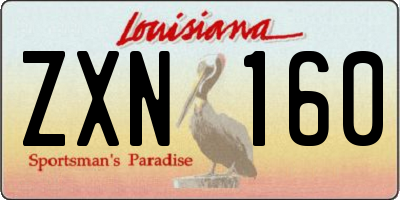 LA license plate ZXN160