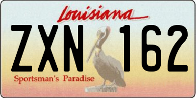 LA license plate ZXN162