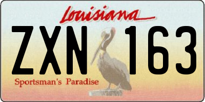 LA license plate ZXN163