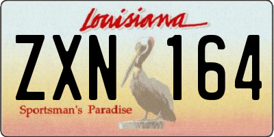 LA license plate ZXN164