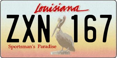 LA license plate ZXN167