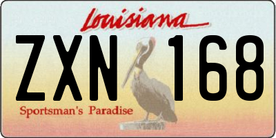 LA license plate ZXN168