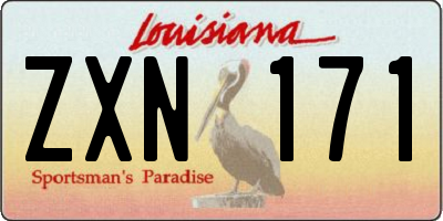 LA license plate ZXN171