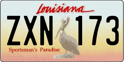 LA license plate ZXN173