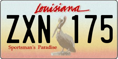 LA license plate ZXN175