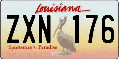 LA license plate ZXN176