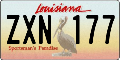 LA license plate ZXN177