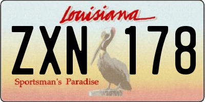 LA license plate ZXN178