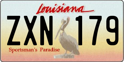 LA license plate ZXN179