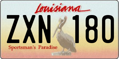 LA license plate ZXN180