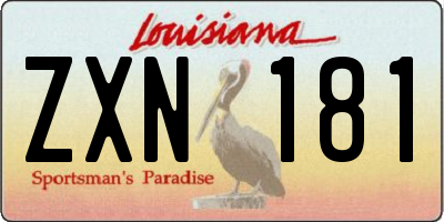 LA license plate ZXN181