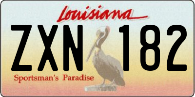 LA license plate ZXN182