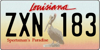 LA license plate ZXN183