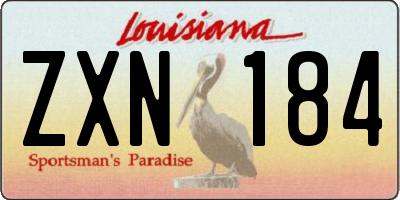 LA license plate ZXN184