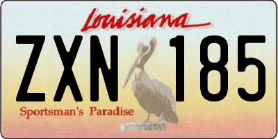 LA license plate ZXN185