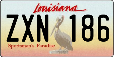 LA license plate ZXN186