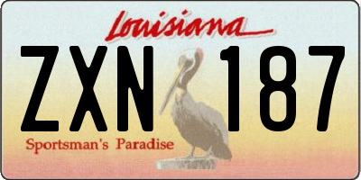 LA license plate ZXN187