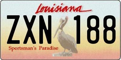 LA license plate ZXN188