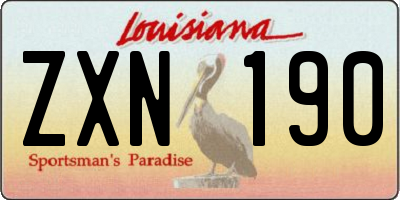 LA license plate ZXN190