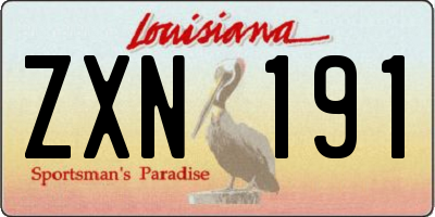 LA license plate ZXN191