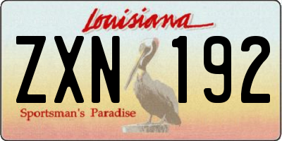 LA license plate ZXN192