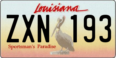 LA license plate ZXN193