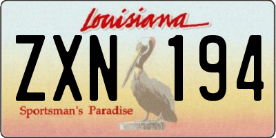 LA license plate ZXN194