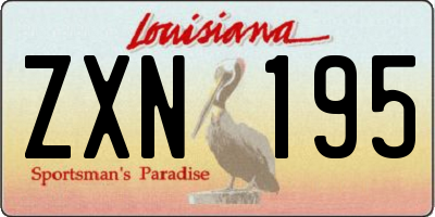 LA license plate ZXN195