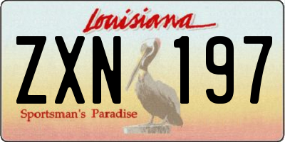 LA license plate ZXN197