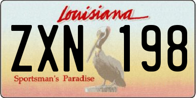 LA license plate ZXN198