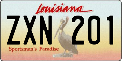 LA license plate ZXN201