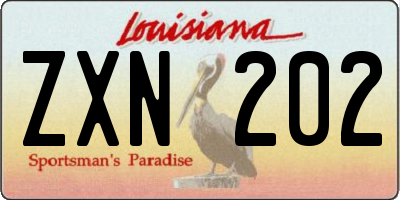 LA license plate ZXN202