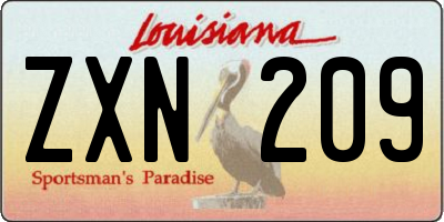 LA license plate ZXN209