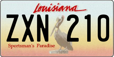 LA license plate ZXN210