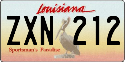 LA license plate ZXN212